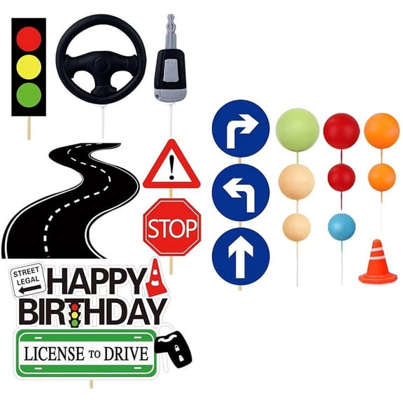 Driver License Cake Toppers New Driver Cake Decorations Transportation Theme Party Supplies for Celebrating New Drivers