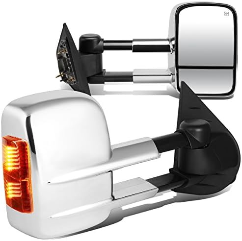 Auto Dynasty Towing Mirrors – Manual Telescoping, Power Adjust, Heated, LED Signal For 99-07 Ford Super Duty (F250-F550)