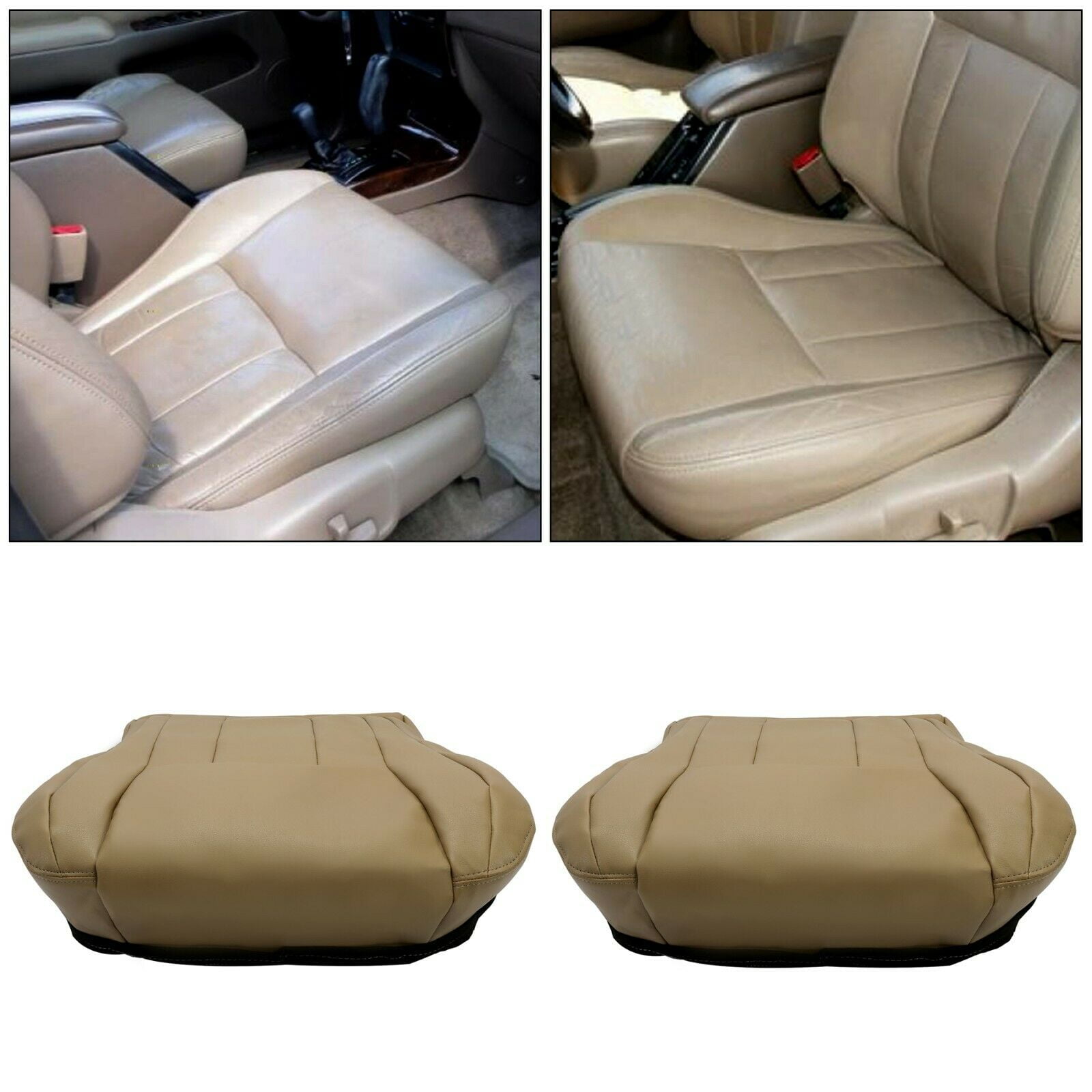 Driver Passenger Side Bottom Seat Cover Tan Fit 96-02 Toyota 4Runner Leather