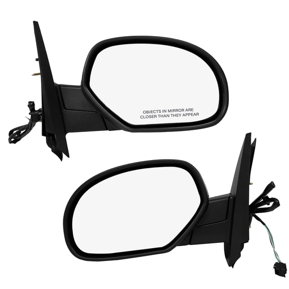 Driver & Passenger Side Mirrors, Left-Right Power Heated With 1 Paintable and 1 Textured Black Cap Manual Folding For 2007-2013 Chevrolet Silverado 3500 HD, Door Mirror Pair of 2