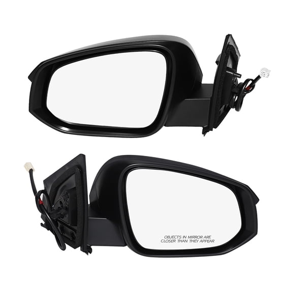 Driver & Passenger Side Mirrors, Left-Right Power Non-Heated Textured Black Manual Folding View Mirror For 2013-2015 Toyota RAV4, Door Mirror Pair of 2