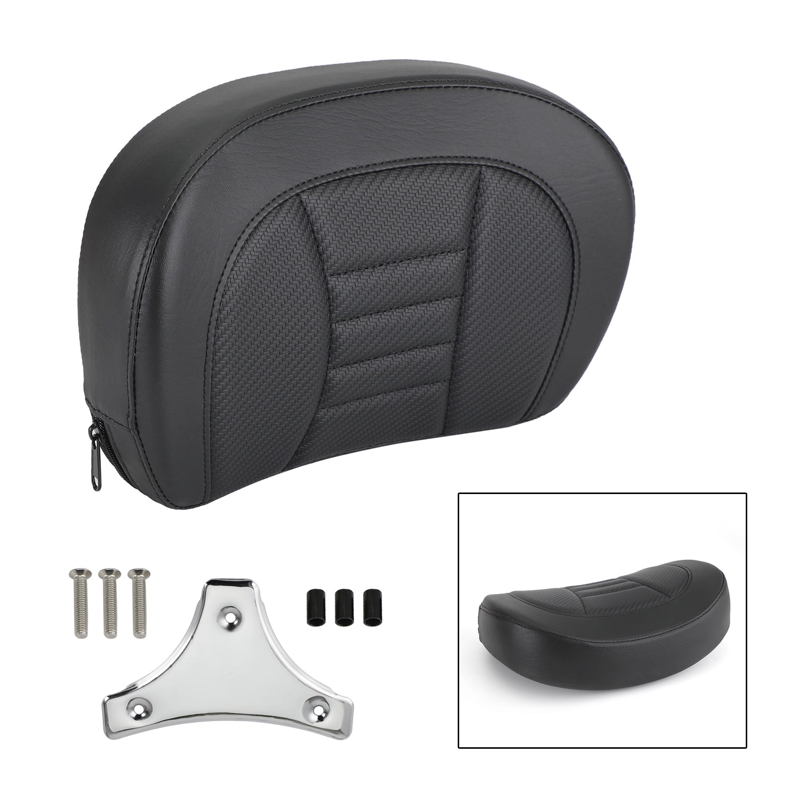 Driver Rider Sissy Bar Seat Backrest Pad for Sport Glide Softail Slim ...