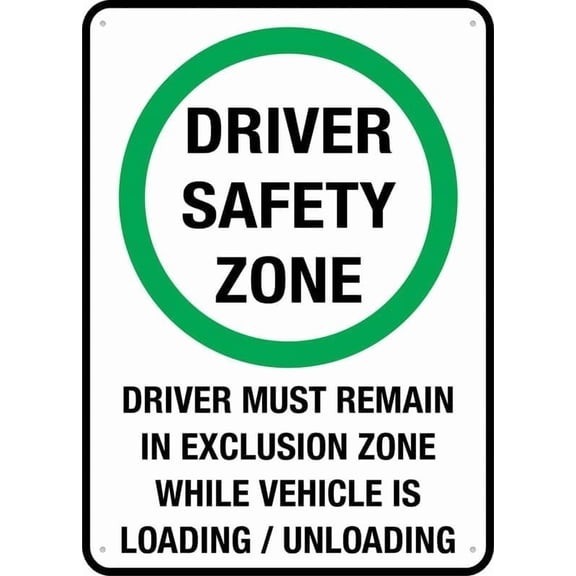 Driver Safety Zone 8 X 12 Inches Rust Free Aluminum - Uv Protected, Waterproof, Weatherproof And Fade Resistant - 4 Pre-Drilled Holes