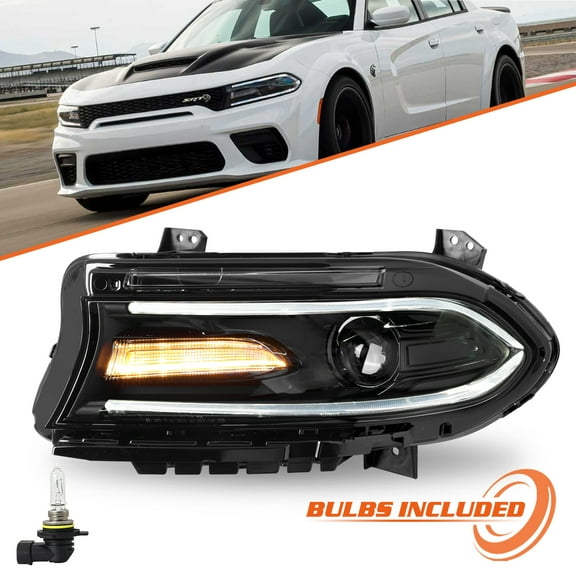 Driver Side For 2015-2021 Dodge Charger Halogen W/LED DRL Headlight Assembly