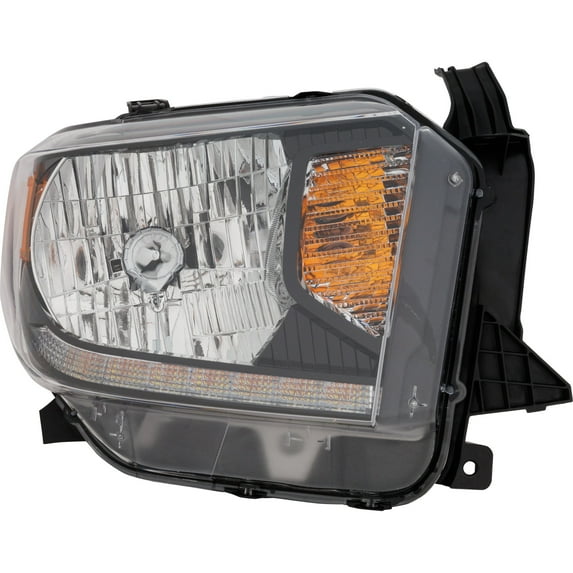 Passenger Side Headlight with Bulb Halogen Clear Lens CAPA for 2018-2019 Toyota Tundra SR 8 Cyl 4.6L