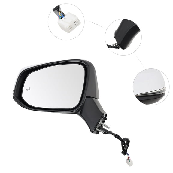 Driver Side Mirror, Car Side Mirror for 2019-2024 Toyota RAV4 Power Heated Turn Lamp, Left Side Mirror, 8 Pin