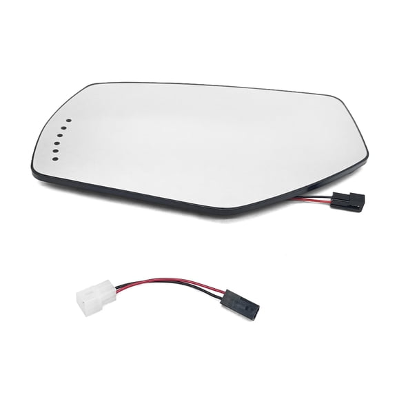 Driver Side Mirror Compatible with Chevy Silverado GMC Sierra Left Heated Mirror Glass with LED Signal Light Replace 22753637 GM1324146