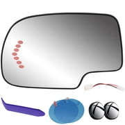 Driver Side Mirror Glass Compatible with Chevy GMC Cadillac 1999-2007