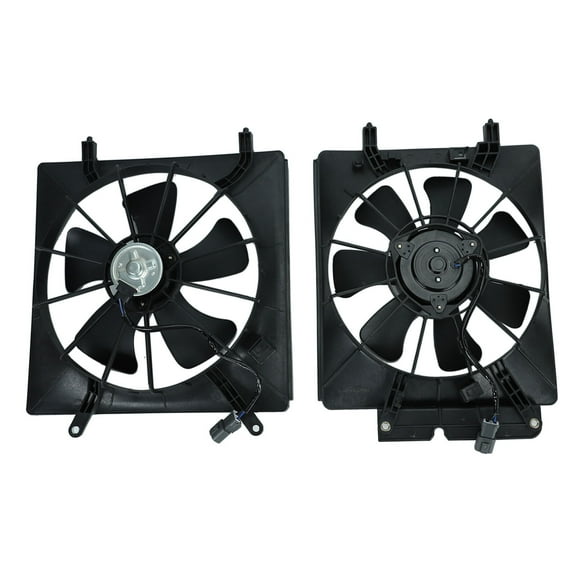 Driver Side+Passenger Side AC Condenser Radiator Cooling Fan Fit 2002-2006 Honda CR-V 2003-2006 Honda Element