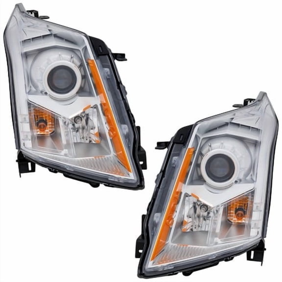 Driver and Passenger Headlight Fits Cadillac SRX 2010-2013 Halogen w/ Bulbs CAPA