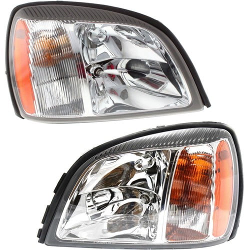 Driver and Passenger Headlight For Cadillac DeVille 2004-2005 Halogen with Bulbs