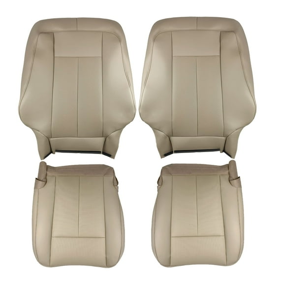 Driver and Passenger Perforated Leather Seat Cover Tan for Ford Expedition 2007-2014