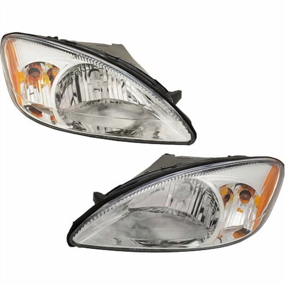 Driver and Passenger Side Headlights For Ford Taurus 2000-2007 Halogen w/ Bulb/s