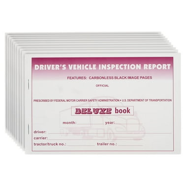 Detailed Driver's Vehicle Inspection Report W/Illustrations  Tanker Book Format Stock