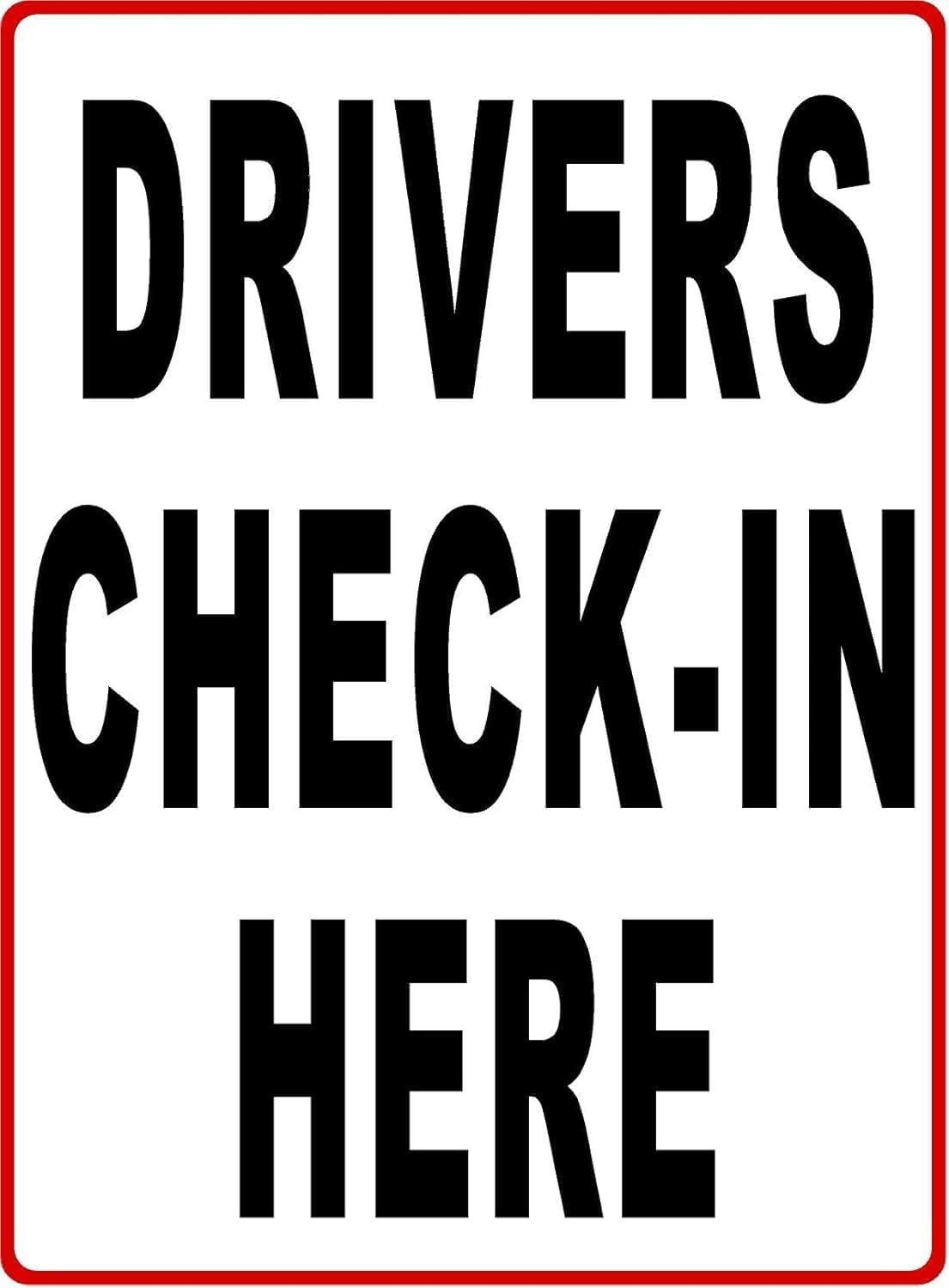 Drivers CheckIn Here Sign – 12x18 Inch Reflective Aluminum,Weatherproof ...