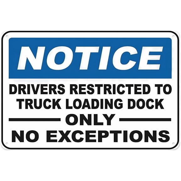 Drivers Restricted to Loading Dock Sign - 8"x12" Vintage Metal Warning Wall Decor for Home Farm Bar Coffee Shop Club