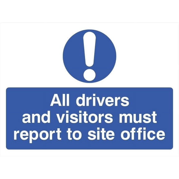 Drivers and Visitors Report To Site Office Sign Safety & Warning Signs Metal Sign Tin Sign 8x12 Inch - Caution Safety Warning Security Signs Indoor & Outdoor Signs for Home, Office, Work