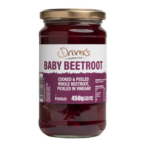 Drivers Whole Pickled Beetroot 450g, British Import (Pack of 2)