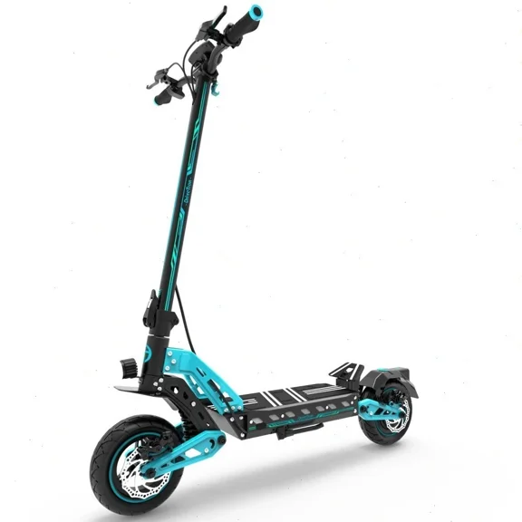 Drivertron DT10 Foldable Electric Scooter,48V 15.6Ah Battery, 31 Miles Max Speed,Up To 31 Miles,10-inch Tubeless Vacuum Tire,265LBS Maximum Load Capacity,LCD Display,Double Brake,Blue