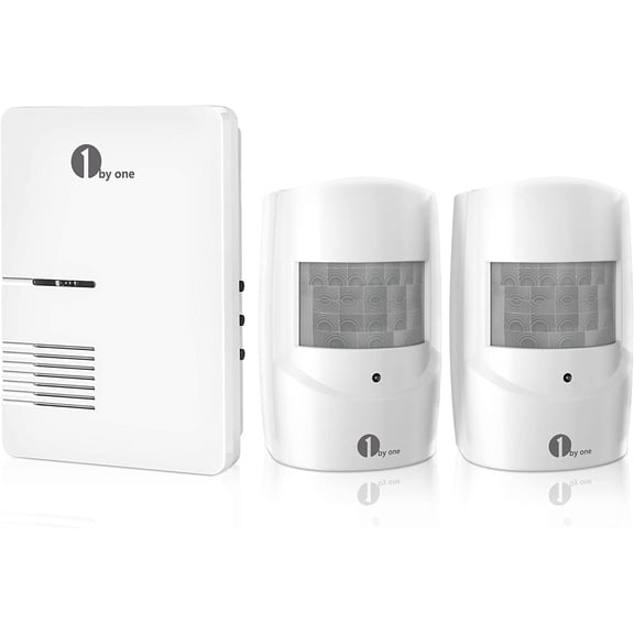 Driveway Alarm, Home Security Alert System with 36 Melodies, 1 Plug-in Receiver and 2 Weatherproof PIR Motion Detector, 1000ft Wireless Transmission Range and 24ft PIR Detection Range