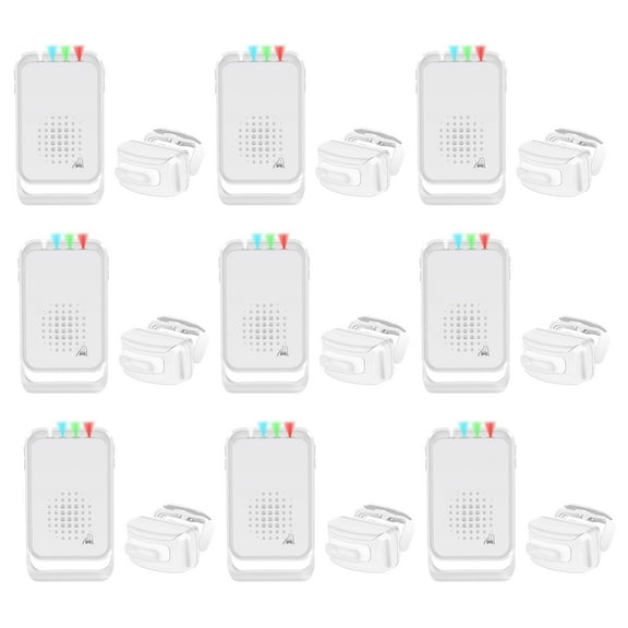 NineLeaf Driveway Alarm Wireless Weatherproof Motion Sensor, Motion Detector Alarm Outdoor, Home Security Alert Alarm, Motion Detector Alarm System, 918 FT Range Protect Indoor/Outdoor Property,9Pack