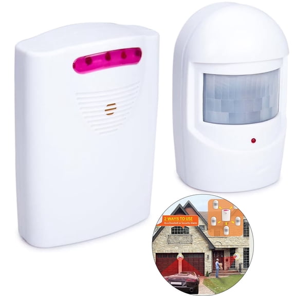 Driveway Alarm Wireless Outside, Motion Sensor Alarm 1000 FT Range Extra Loud Chimes Home Security Alarm System with 1 Receiver 1 Weatherproof Infrared Sensors Protect Indoor/Outdoor Property