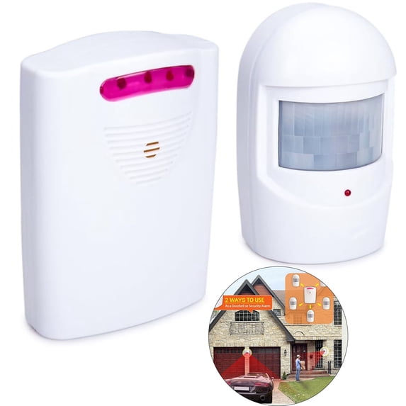 Driveway Alarm Wireless Outside, Motion Sensor Alarm 1000 FT Range Extra Loud Chimes Home Security Alarm System with 1 Receiver 1 Weatherproof Infrared Sensors Protect Indoor/Outdoor Property