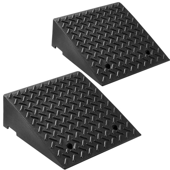 Driveway Curb Ramp, 7000 lbs Load Capacity, 7 Inches Rise Height Heavy Duty Curbside Bridge Ramp with Drainage Tank for Wheelchairs, Strollers, Motorcycles, Cars, Lawn Mowers & Trailers, 2 Pack