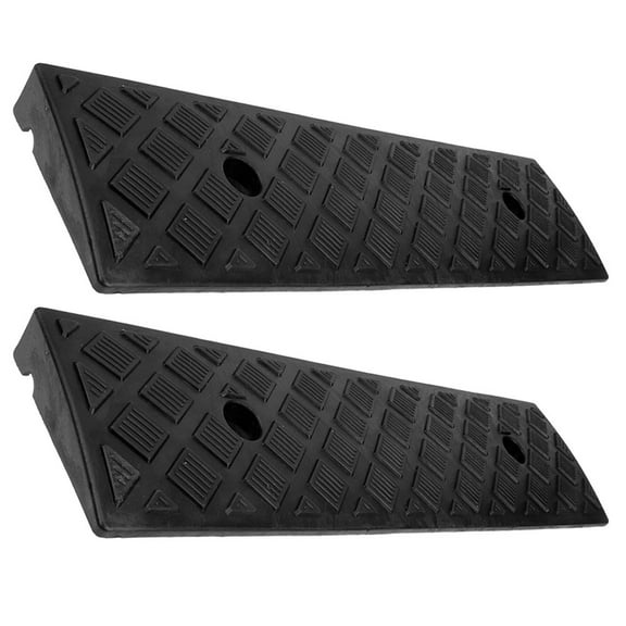 Driveway Curb Ramps Car Ramp Step Mat Cable Household Rubber Black 50.00X13.00X3.00CM 2 Pcs