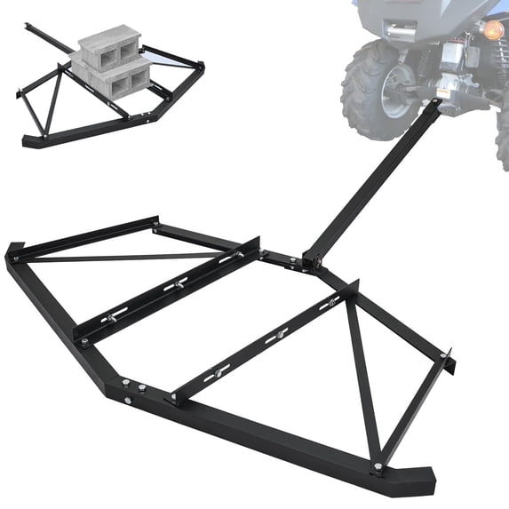 Driveway Drag 74" Width,Heavy Duty Steel Drag Harrow with 3 Sets Adjustable Bolts Bars,Tow Behind Drag Harrow with Pin-Style Hitch,Driveway Grader for ATVs,UTV,Garden Lawn Tractors