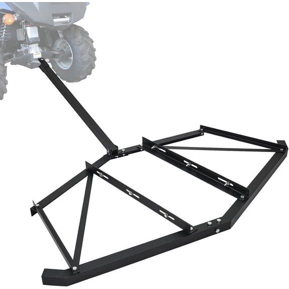 Driveway Drag Grader 66 Inch Width with 3 Sets Adjustable Bolts and 2 Reinforcement Bars Tow Behind Drag Harrow with Pin Style Hitch for ATV UTV Lawn Tractor Driveway Grading