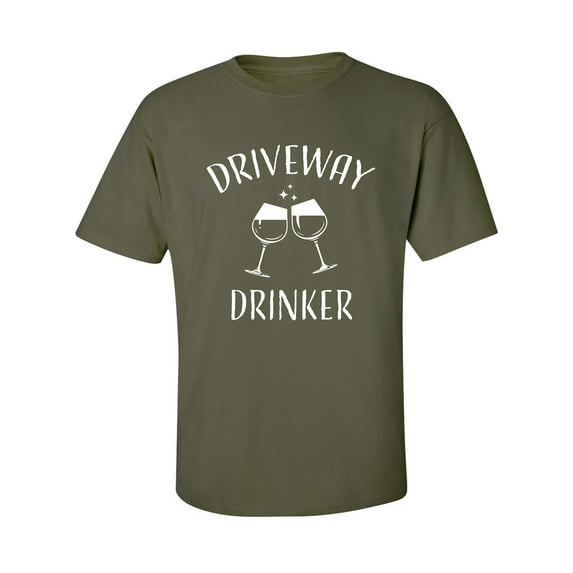 Driveway Drinker-Wine Adult Short Sleeve T-shirt