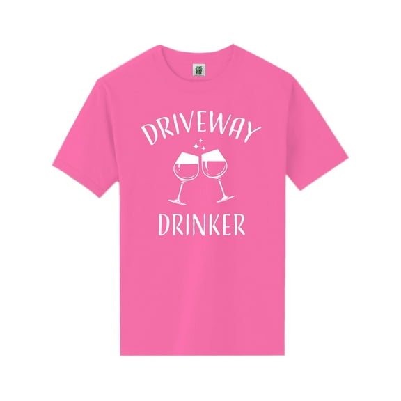 Driveway Drinker-Wine Short Sleeve Neon T-Shirt