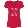 thumbnail image 1 of Driveway Drinker-Wine Womens V-Neck T-Shirt, 1 of 2