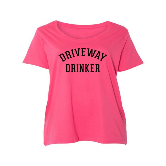 Driveway Drinker Womens Plus Size Scoopneck Tee
