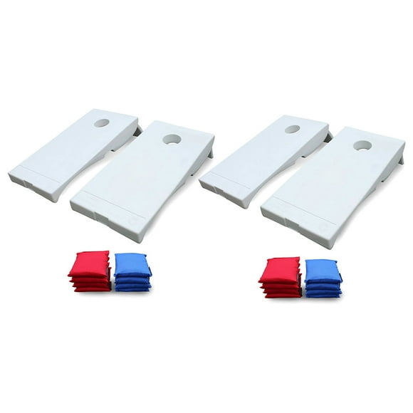 Driveway Games All Weather Corntoss Bean Bag Cornhole Game, White (2 Pack)