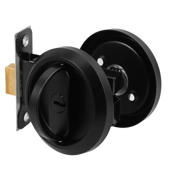 Homoyoyo Double-Sided Keyless Pocket Door Lock Black Stainless Steel for Enhanced Home and Office Door Security