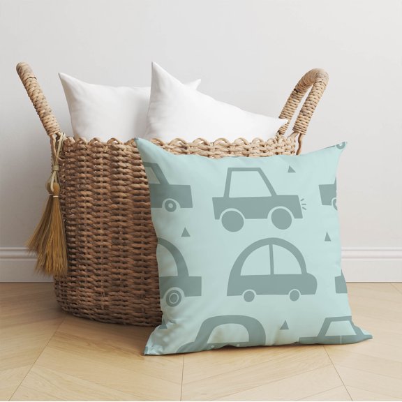 Driveway Match Light Blue Throw Pillow