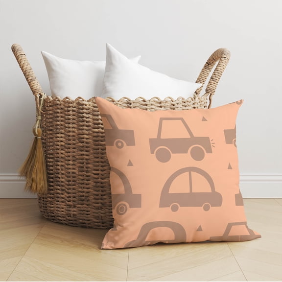 Driveway Match Peach Throw Pillow