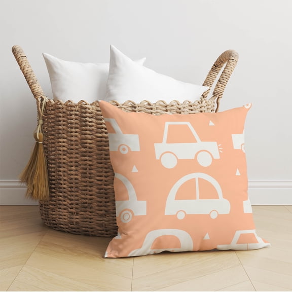 Driveway Peach Throw Pillow