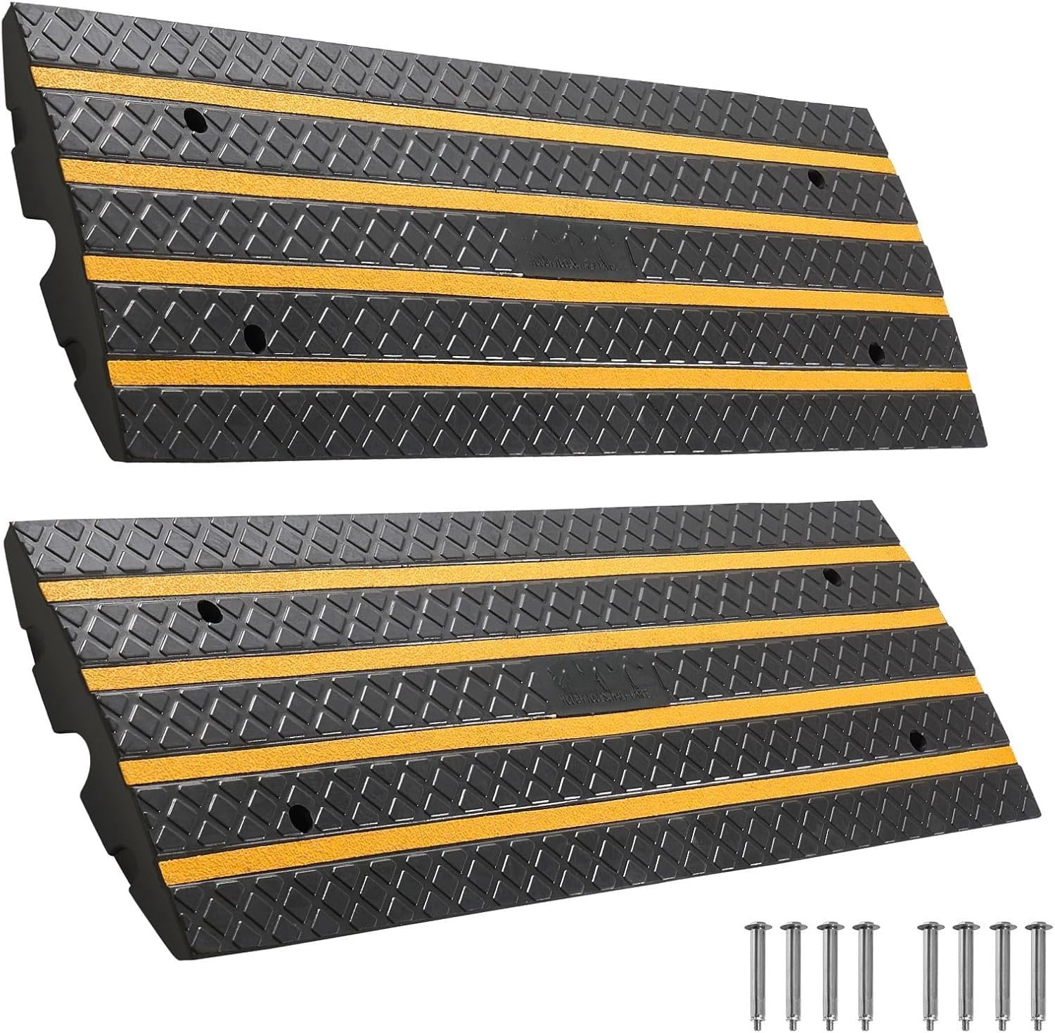 Driveway Rubber Curb Ramp, 2 Pack 48.8-inch-Long Heavy Duty Low Profile ...