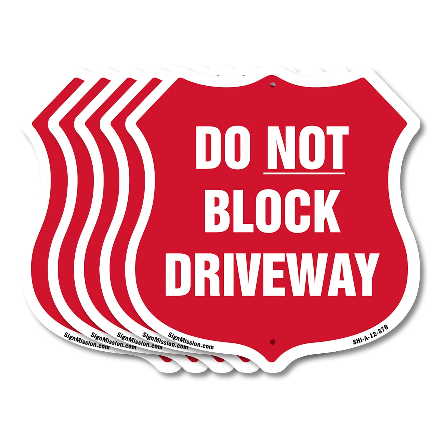 Driveway Shield Sign Do Not Block Driveway (5 Pack) 12 inch X 12 inch ...