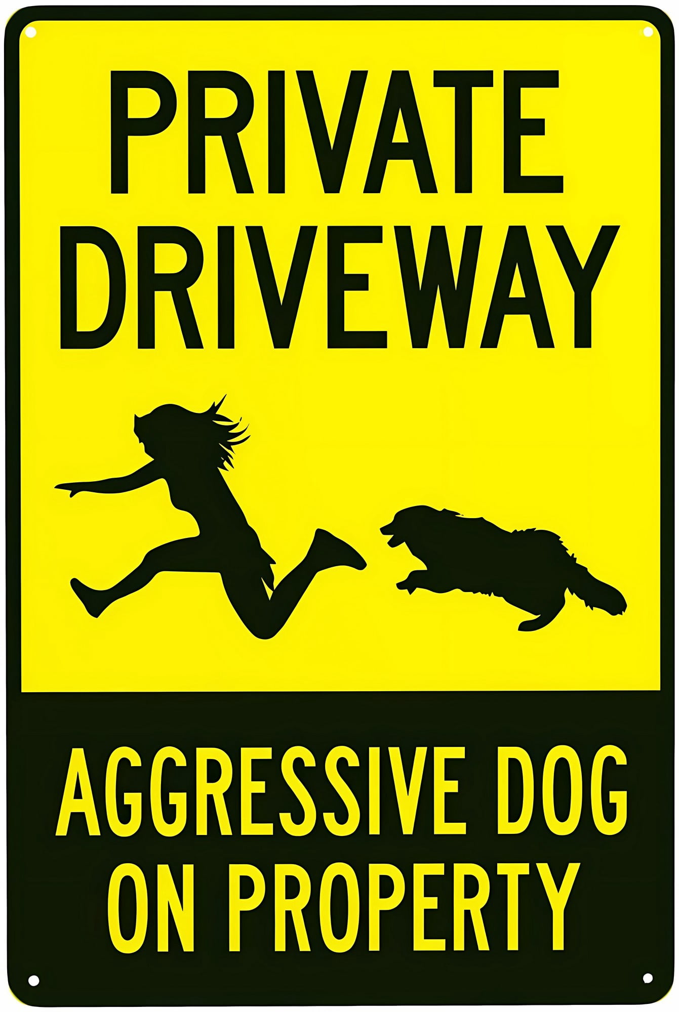Driveway Warning Sign Aggressive Dog On Property - 8