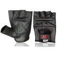thumbnail image 1 of Driving Gloves Cowhide Leather Fingerless Motorcycle Driver, Cycling, Weight Lifting Open Knuckle Gloves Black-3XL, 1 of 5
