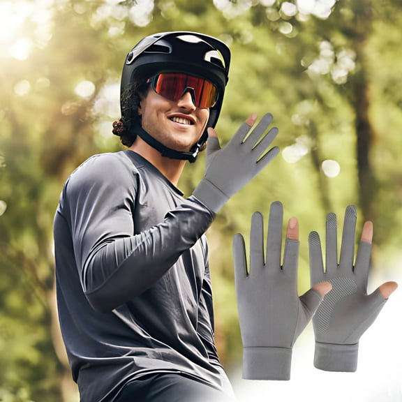 Driving Gloves for Men,1 Pair Summer Ice Silk Gloves,Sun Protection Anti-Slip Two Finger Cut Fishing Gloves,Sailing Gloves Kayak Gloves Paddling Gloves Rowing Gloves,Father's Day Gifts for Husband