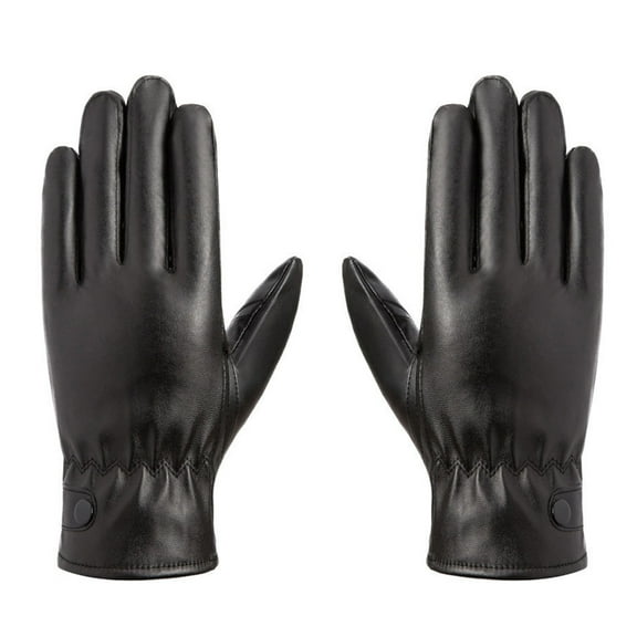 Driving Gloves Women Fleece Lining Thick Warm Gloves Womens Leather Gloves Winter Lined Hand Warmer