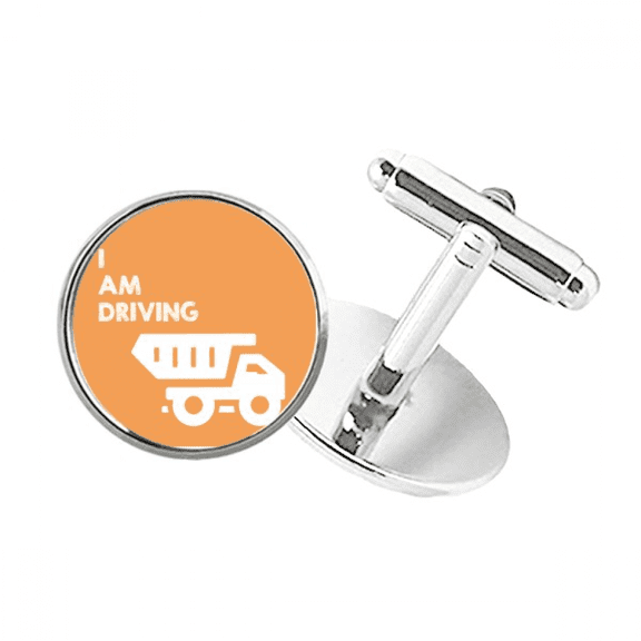 Driving Goods Transfer Vehicles Round Button Cuff Clip Stud Cufflinks