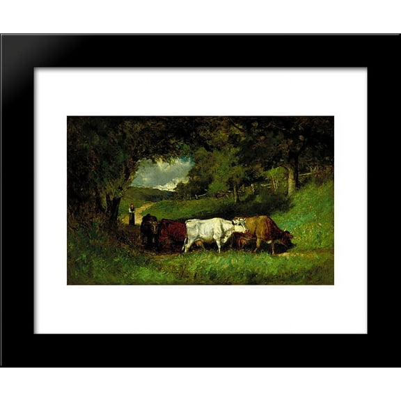 Driving Home the Cows 20x24 Framed Art Print by Edward Mitchell Bannister