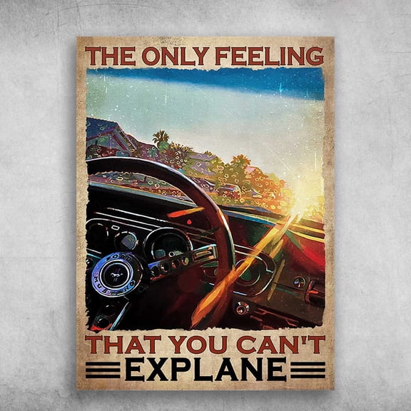 Driving Poster - The Only Feeling, That You Can't Explane, Car Lover 11 x 17 Inch Poster