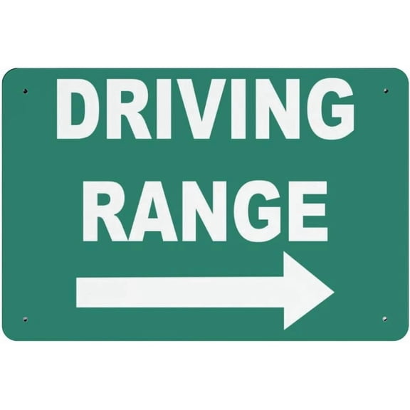 Driving Range Sign – 8x12 Inch RustFree Aluminum,Reflective & Weatherproof Metal Sign,HighVisibility Outdoor Directional Sign for Golf Course or Practice Area